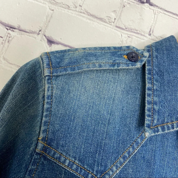 Levi's Essential Western Vintage Y2K Shirt Jacket Shacket Small PETITE - Picture 7 of 11